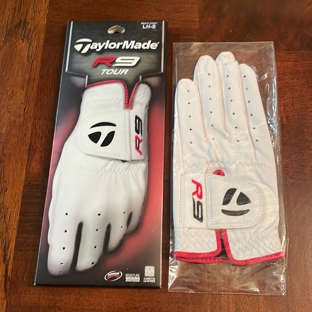 Mens Taylormade Left Hand Small Golf Glove NEW R9 Tour Cabretta Leather